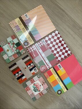 Assorted Patterned Scrapbook Paper Packs - Mixed Holiday & Chevron Prints